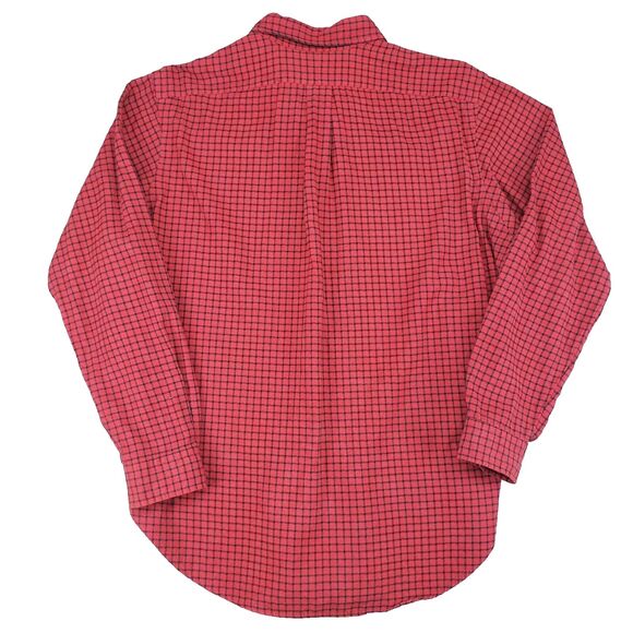 Vintage Ralph Lauren Shirt Mens Large Red Check Oxford Knit Pony Windowpane - Picture 2 of 5